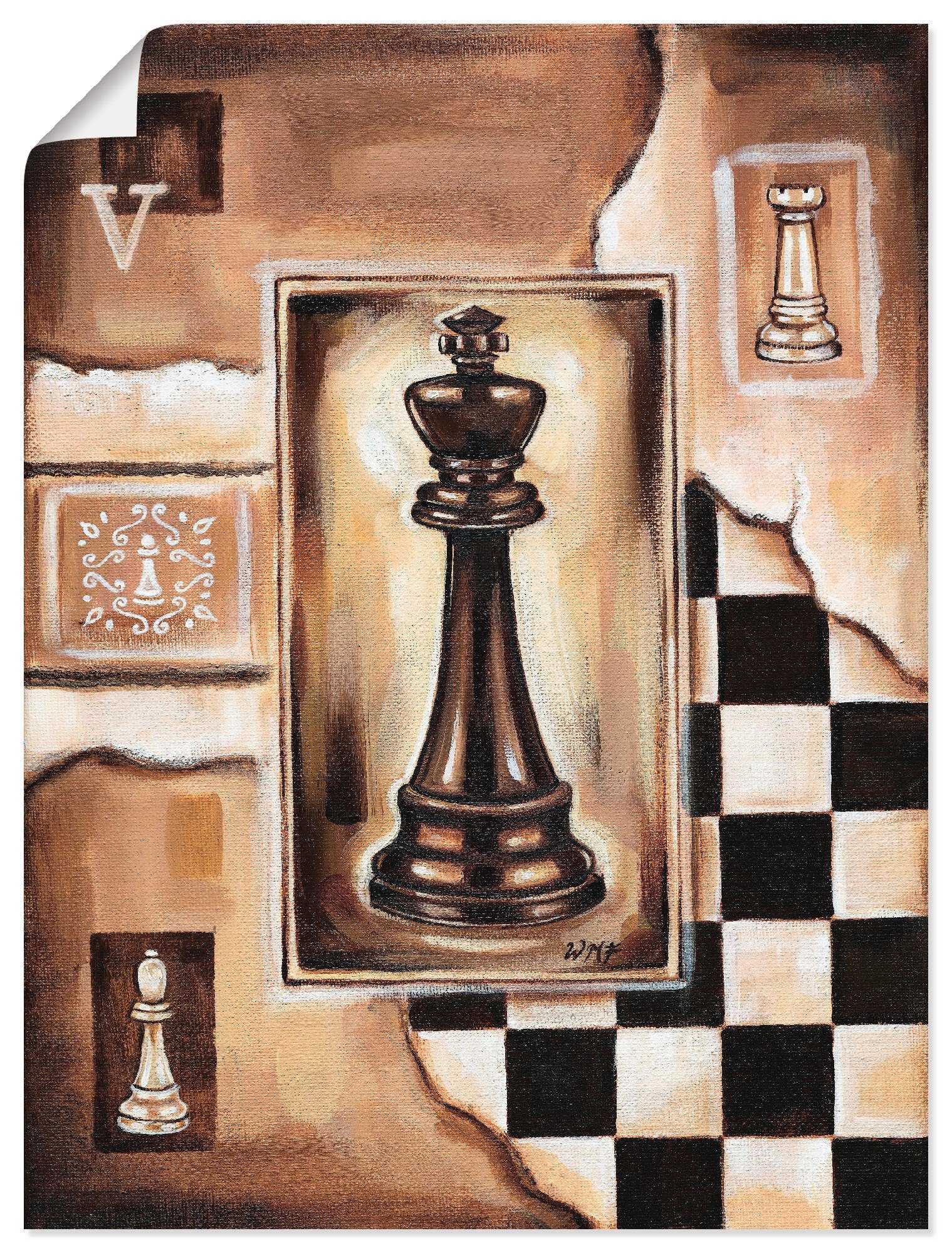 Größen Schach Poster versch. Leinwandbild, in St), König, oder als Wandaufkleber Schach Artland (1 Wandbild