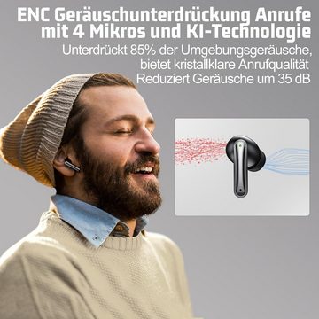 INSBES Kabellos Bluetooth 5.3 mit 4 ENC Mikrofon Bluetooth Kopfhörer, 40 Std In-Ear-Kopfhörer (Energieeffizientes Design für lange Musiksessions ohne Unterbrechung., Noise Cancelling, USB-C, IP7 Wasserdicht für Arbeit Reisen Sport)