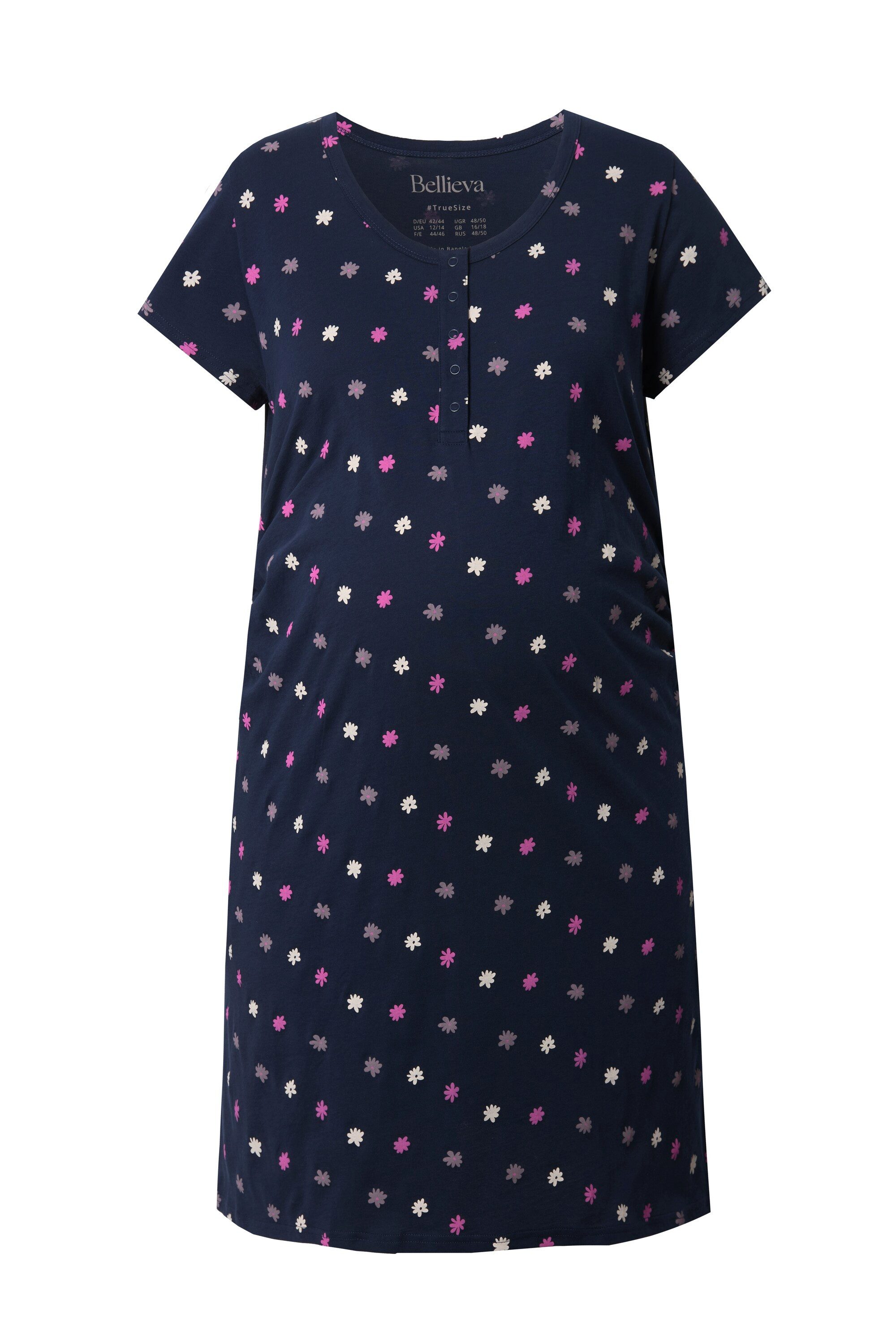 Ulla Popken Jerseykleid Bellieva-Jerseykleid Raffung Halbarm günstig online kaufen