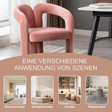 OKWISH Stuhl Esszimmerstuhl, Fass-Seitenstühle für das Wohnzimmer (2er Set)