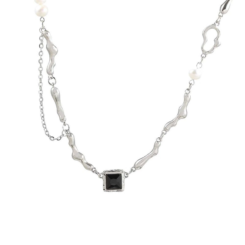 SCOZBT Collier Damen Zirkone Halskette (1-tlg) Schwarz