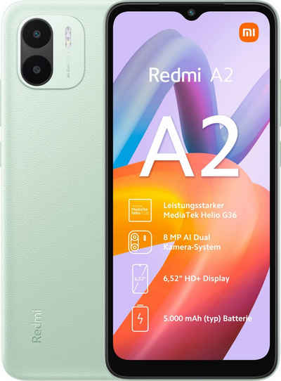 Xiaomi Redmi A2 2GB+32GB Smartphone (16,6 cm/6,52 Zoll, 32 GB Speicherplatz, 8 MP Kamera)