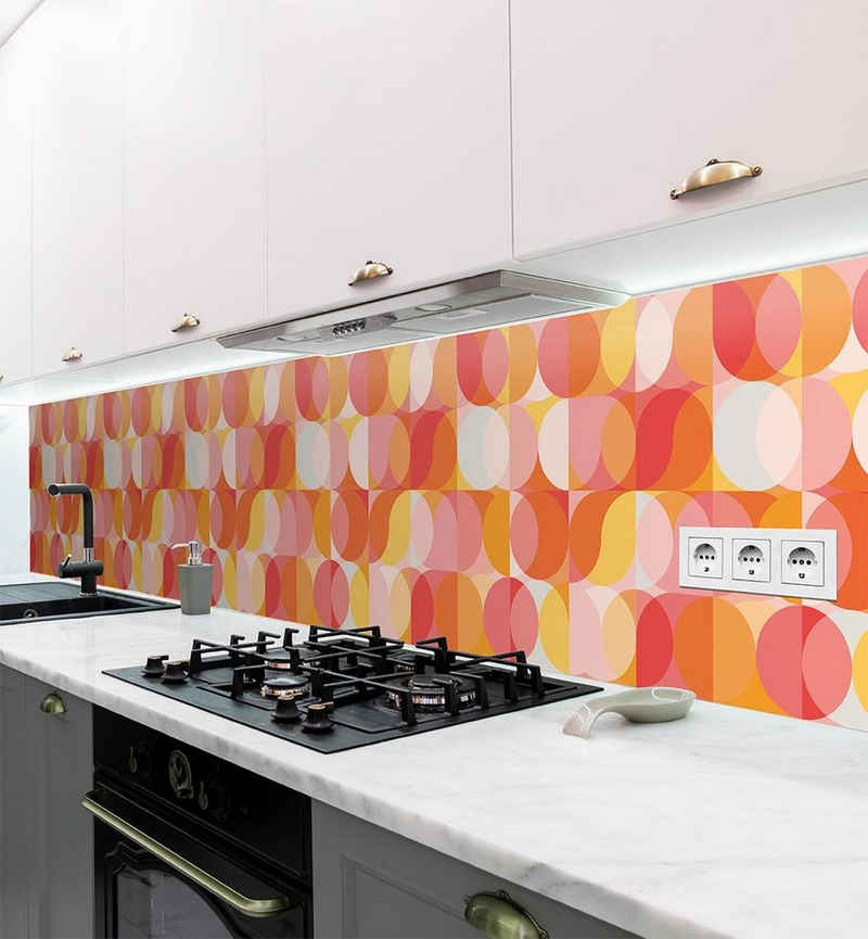 MyMaxxi Dekorationsfolie Küchenrückwand Retro 70er Jahre orange selbstklebend