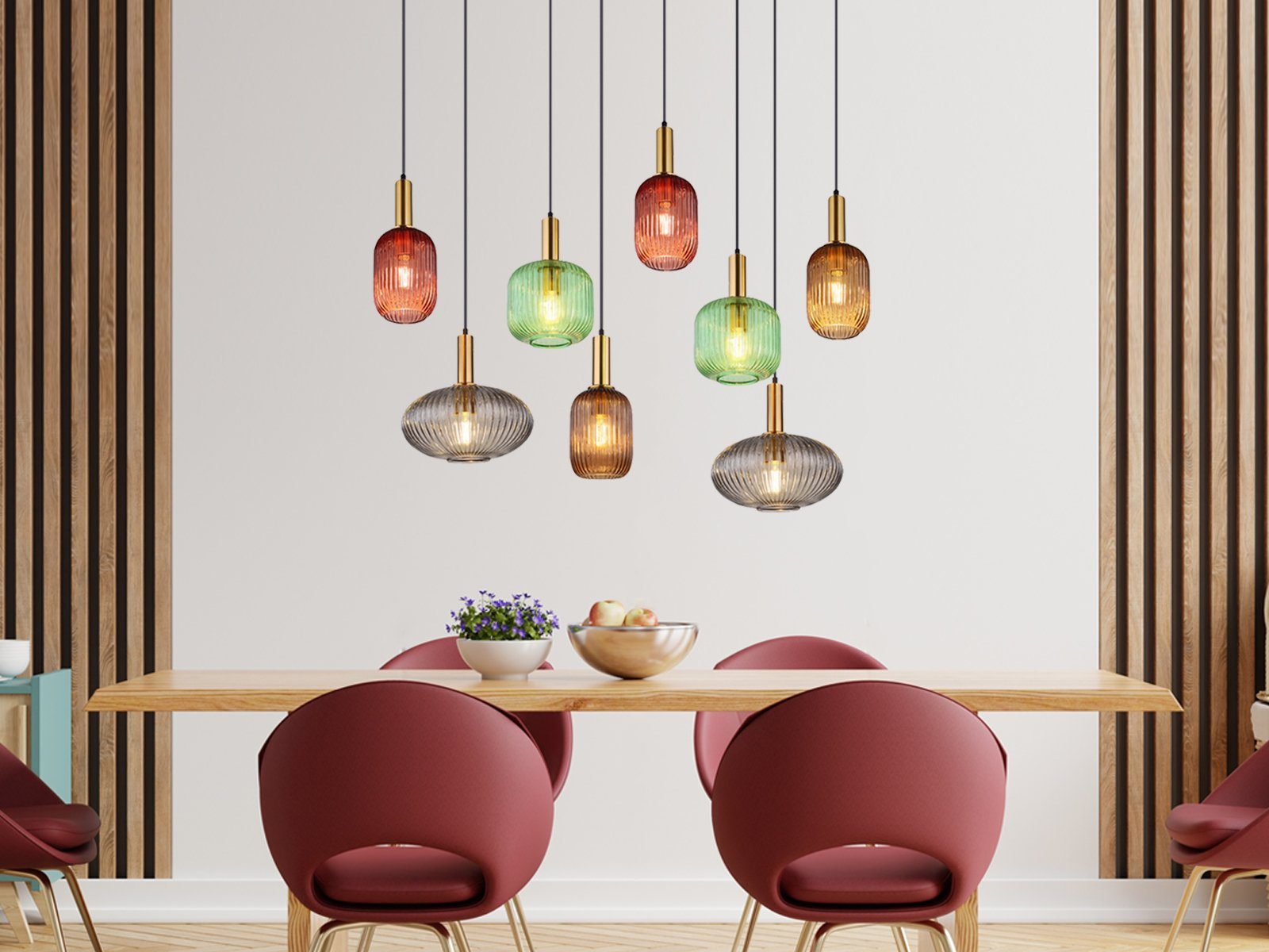 meineWunschleuchte LED Pendelleuchte, LED wechselbar, warmweiß, große  ausgefallene Designer Lampe für übern Esstisch hängend, B: 125cm