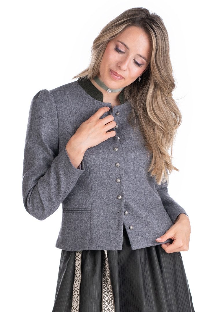 Berwin & Wolff Trachtenjanker Lodenjacke Damen - SIEGLINDE - mittelgrau