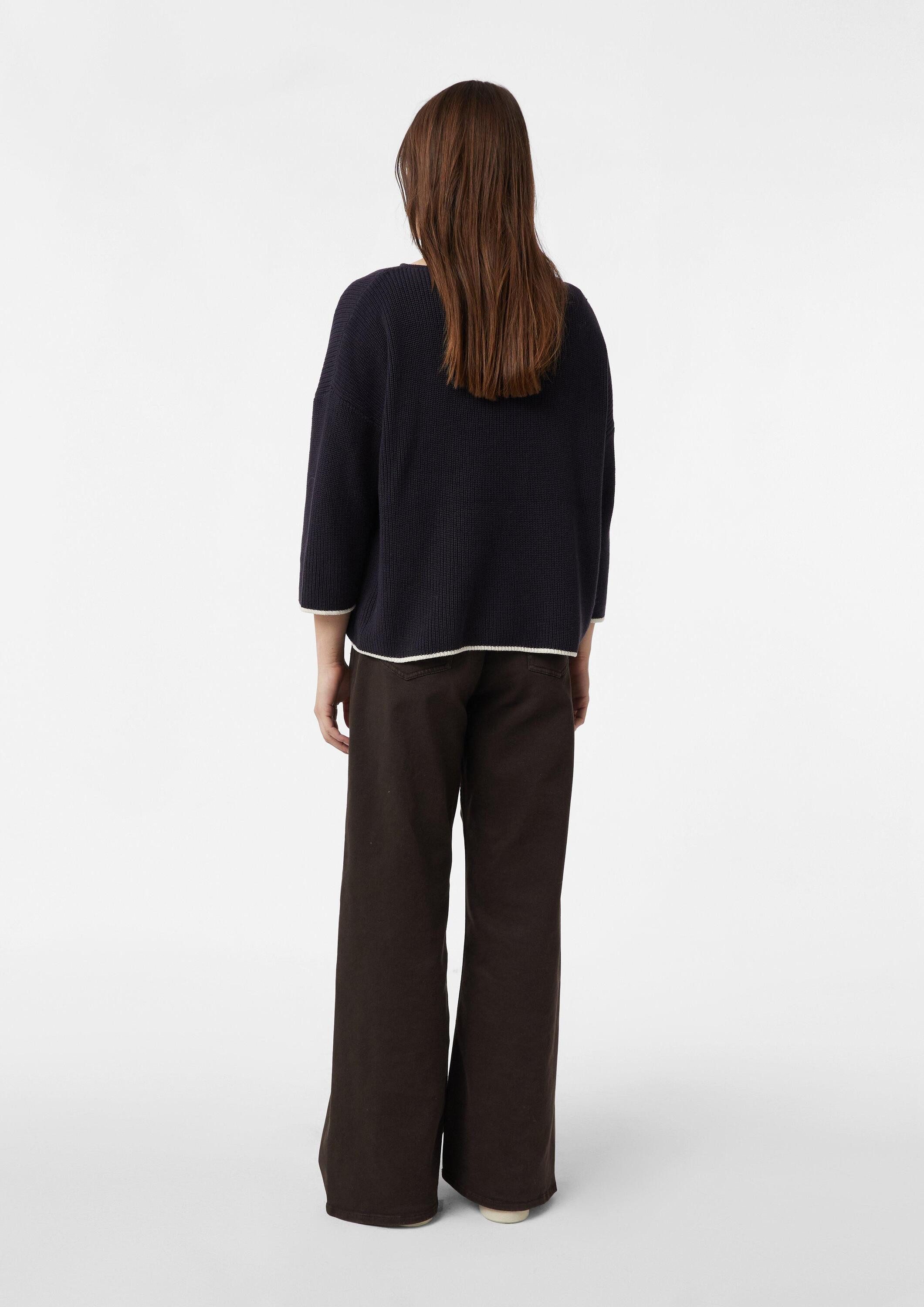 comma 3/4 Arm-Pullover Strickpullover Pullover im Boxy Fit mit Kontrastdetails
