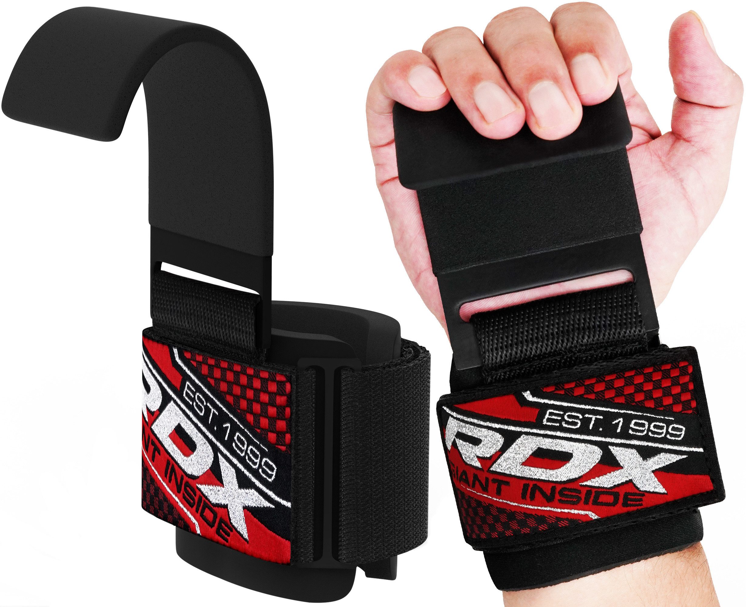 RDX Handgelenkstütze RDX Lifting Straps Hooks Strength Training, Handgelenk Schutz