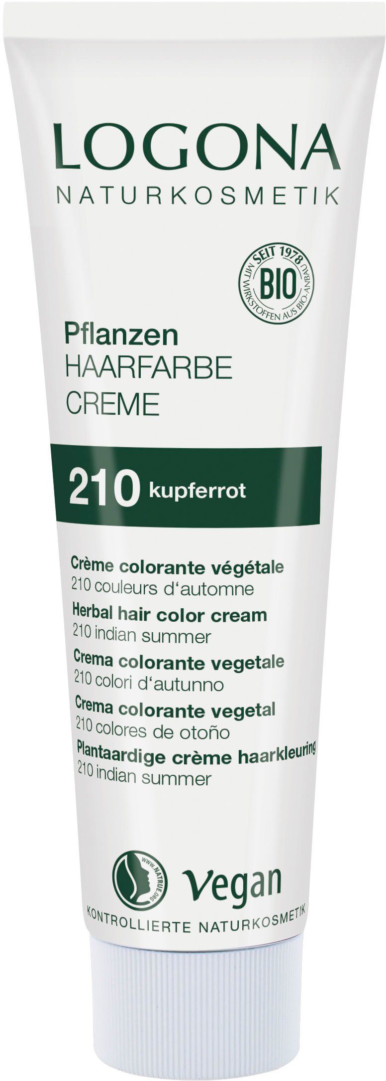 Haarfarbe Creme LOGONA 210 kupferrot Pflanzen-Haarfarbe Logona