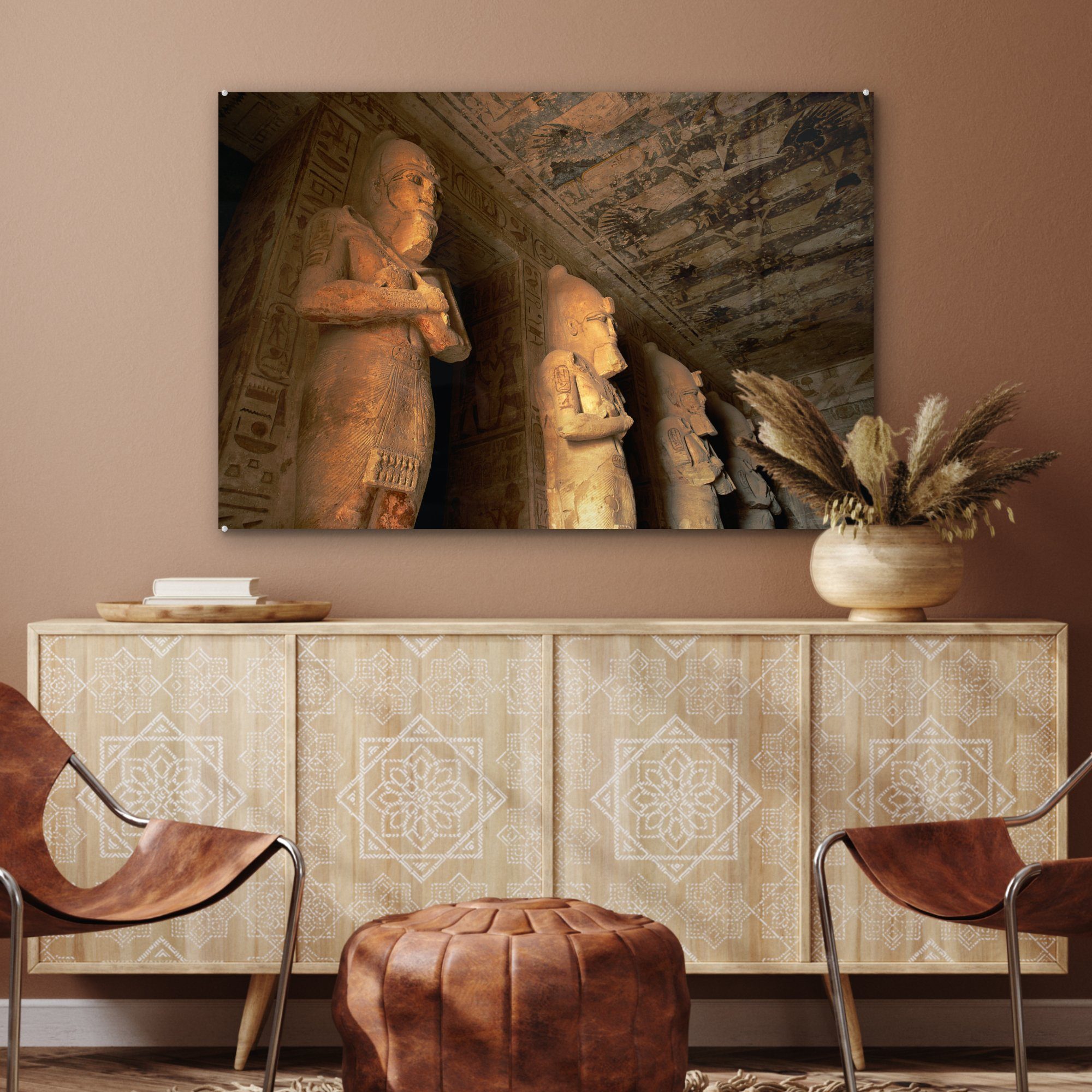 MuchoWow Acrylglasbild des Ägypten, St), Aboe Das Wohnzimmer Simbel-Tempels Acrylglasbilder Schlafzimmer Innere in (1 &