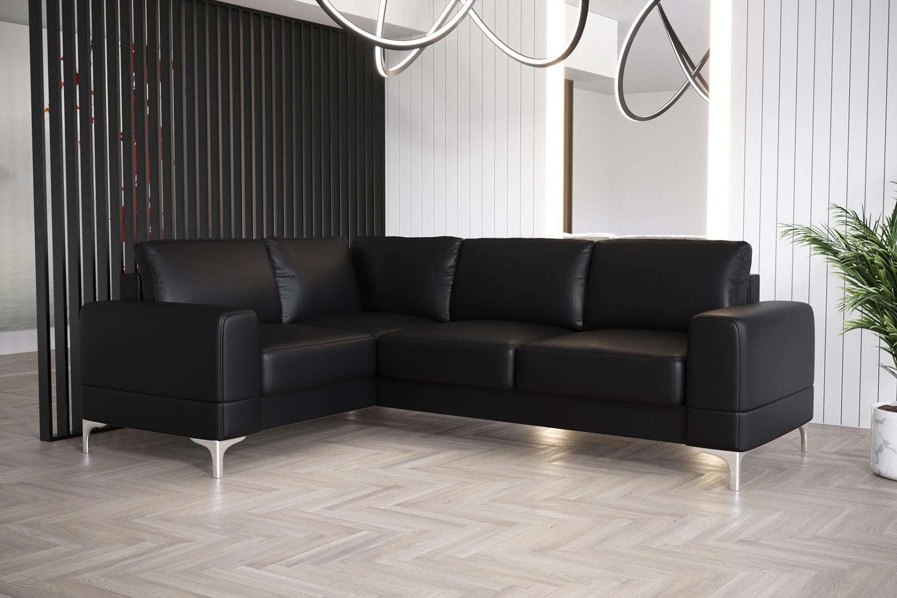 JVmoebel Ecksofa Wohnzimmer Sofa L-Form Möbel Modern Luxus Ecksofa Couch, Made in Europe Schwarz