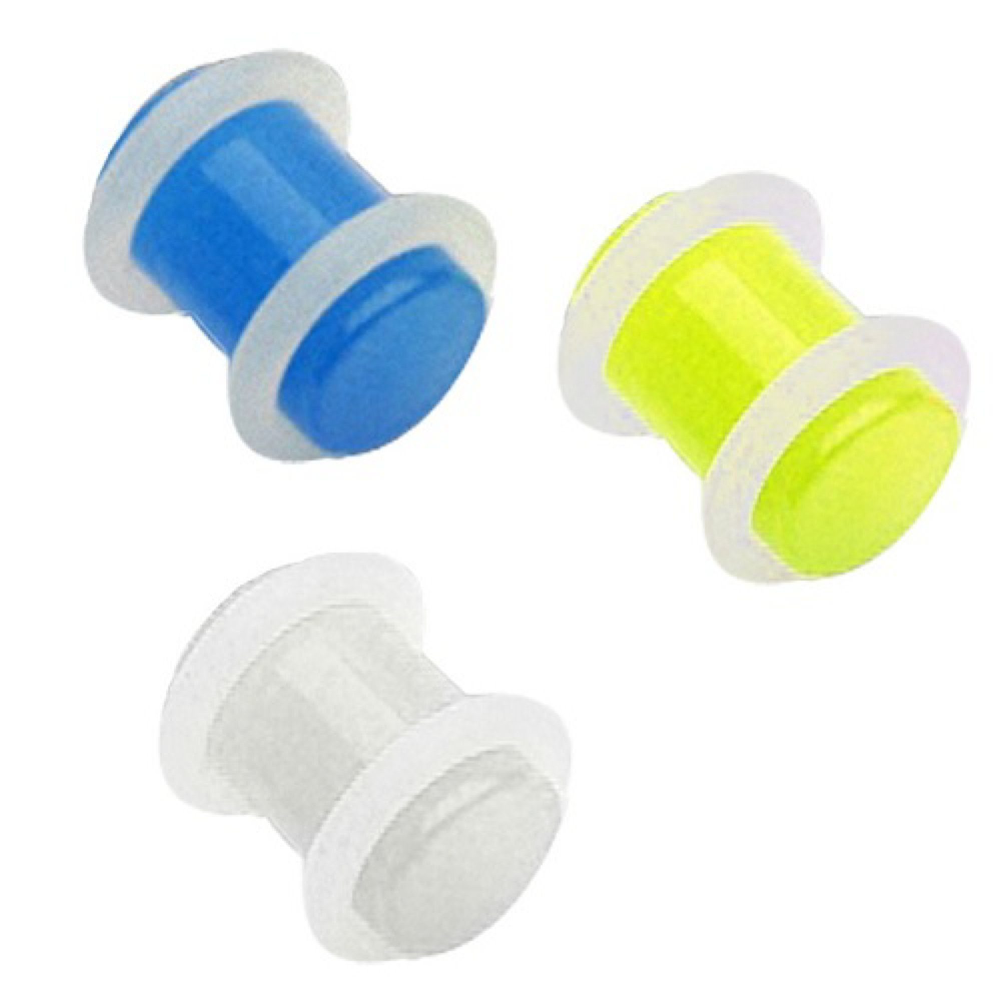 Taffstyle Plug Ohrpiercing Kunststoff UV Glow in the Dark, Ohr Plug Flesh T günstig online kaufen