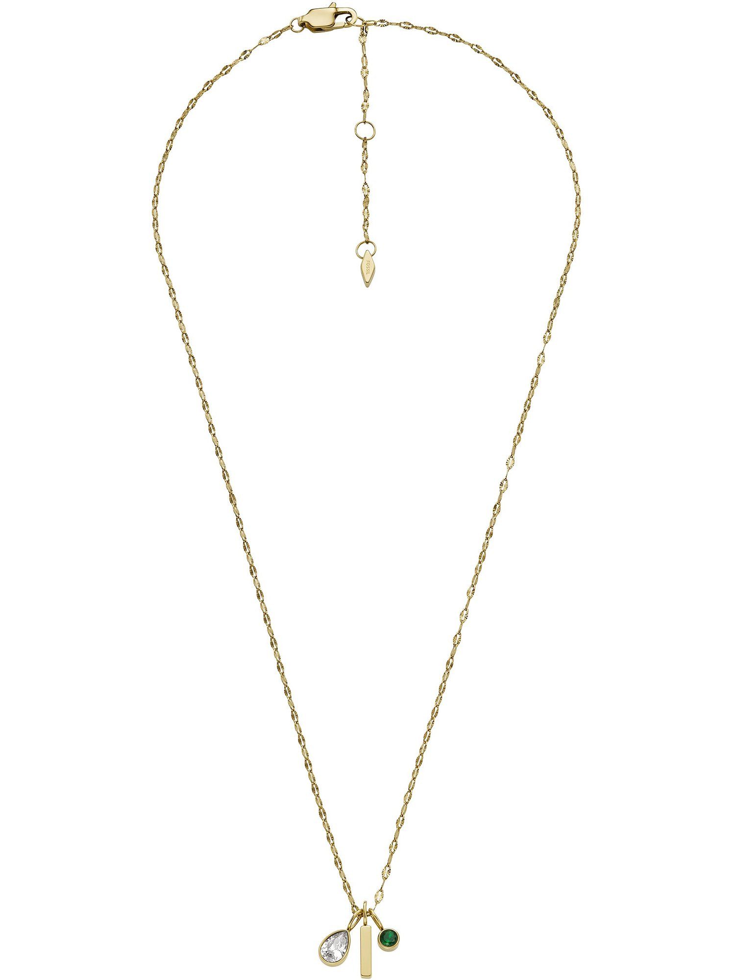 Fossil Collier Fossil Damen-Kette Edelstahl Glasstein günstig online kaufen
