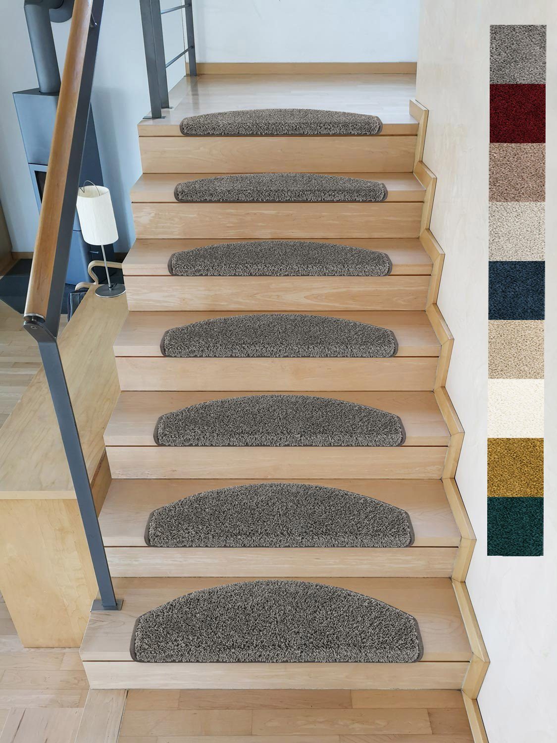 Metzker® Stufenmatte Shaggy Stufenmatten Emphoria Halbrund, günstig online kaufen