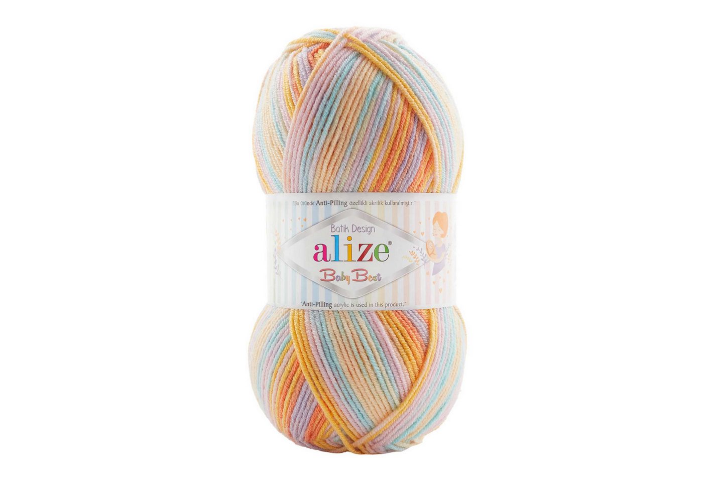 Thumbnail - Alize 5 x 100g Strickgarn ALIZE Baby Best Batik Antipilling Häkelwolle, 240 m (Sparpaket), 7931 mehrfarbig
