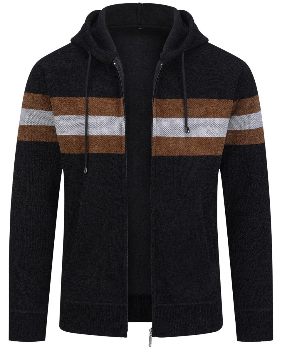Allthemen Cardigan mit Kapuze Strickjacke Herren gefütterte Winterjacke Kon günstig online kaufen