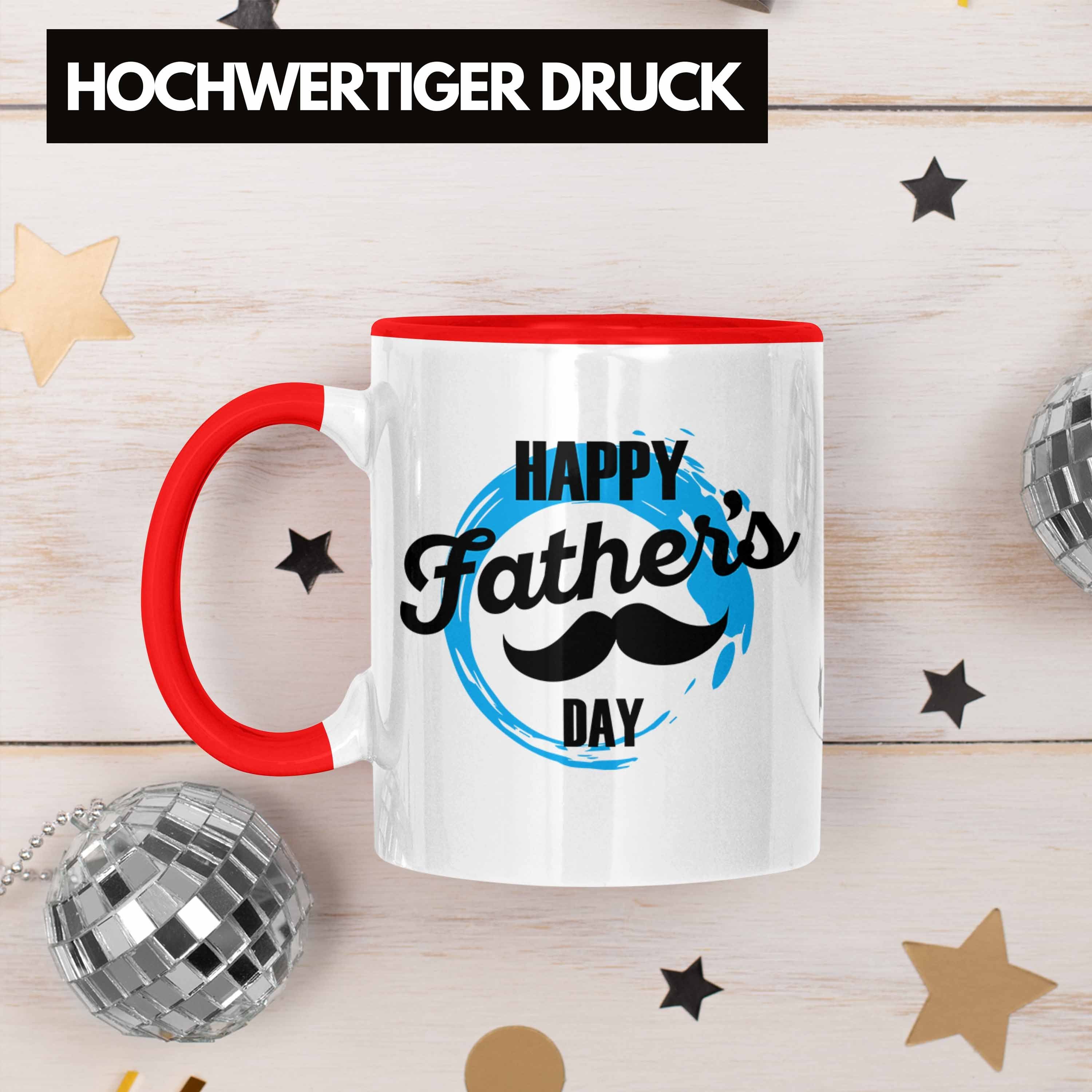 Tasse Rot Papa Happy für Trendation Geschenk Day den Tasse Vatertag Father's für