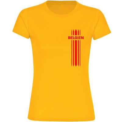multifanshop T-Shirt Damen Belgien - Streifen - Frauen