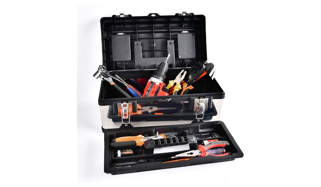 U.Uberlux Werkzeugkoffer Werkzeugkiste, Werkzeugkoffer leer, Gerätekoffer mit Schlossverschluss