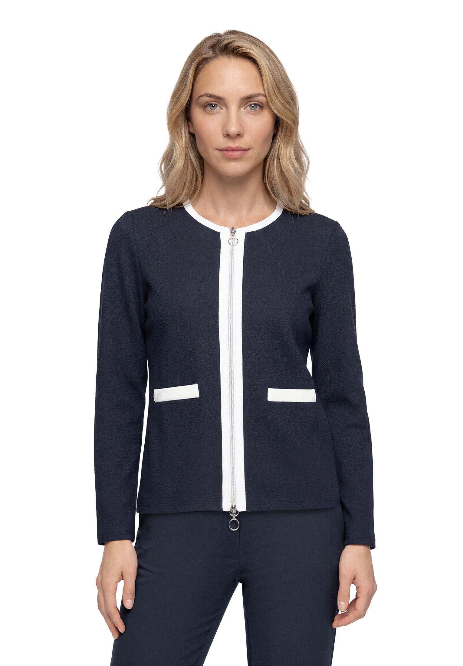 Betty Barclay Sweatjacke Damen mit Struktur Materialmix