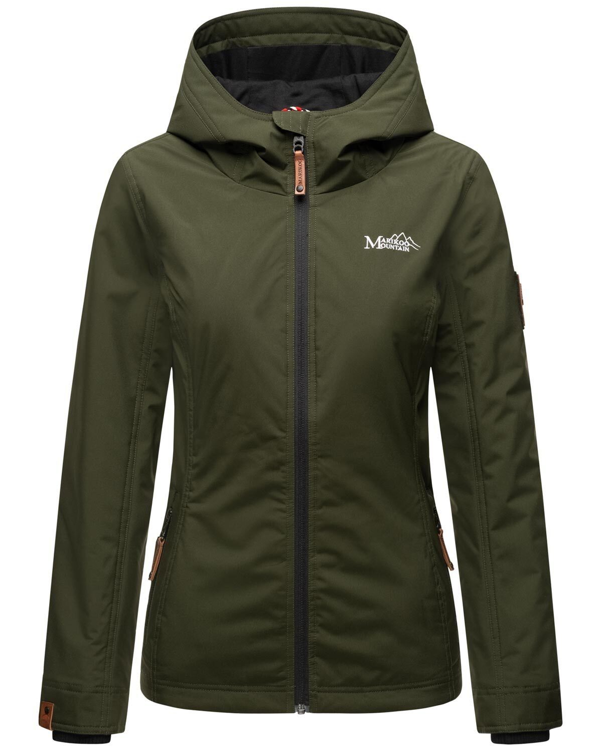 Marikoo Outdoorjacke Brombeere Sportliche Übergangsjacke mit Kapuze und schützendem Kragen – Bild 2 von 5