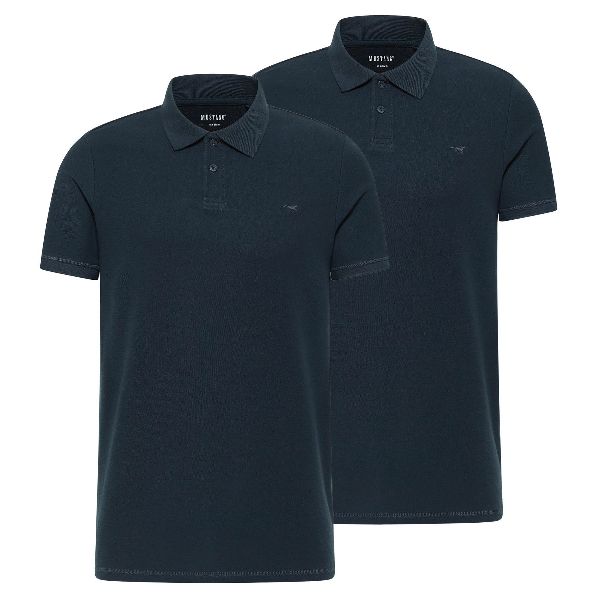 MUSTANG Poloshirt Herren Poloshirt 2er Pack Baumwolle Style Palco 2P (Packung, 2er Pack)