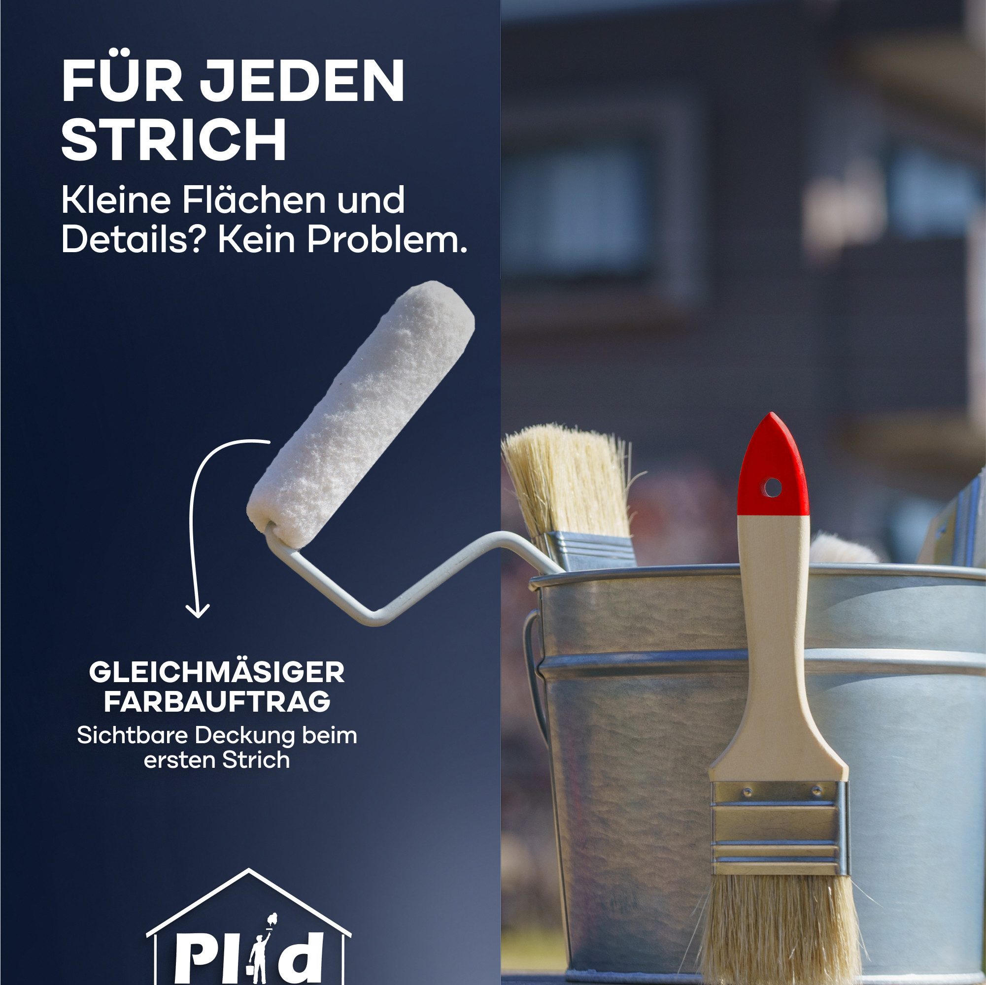 plid Malerset Premium Streichset Lackierset Pinsel Farbwanne Walze Steckbüg günstig online kaufen