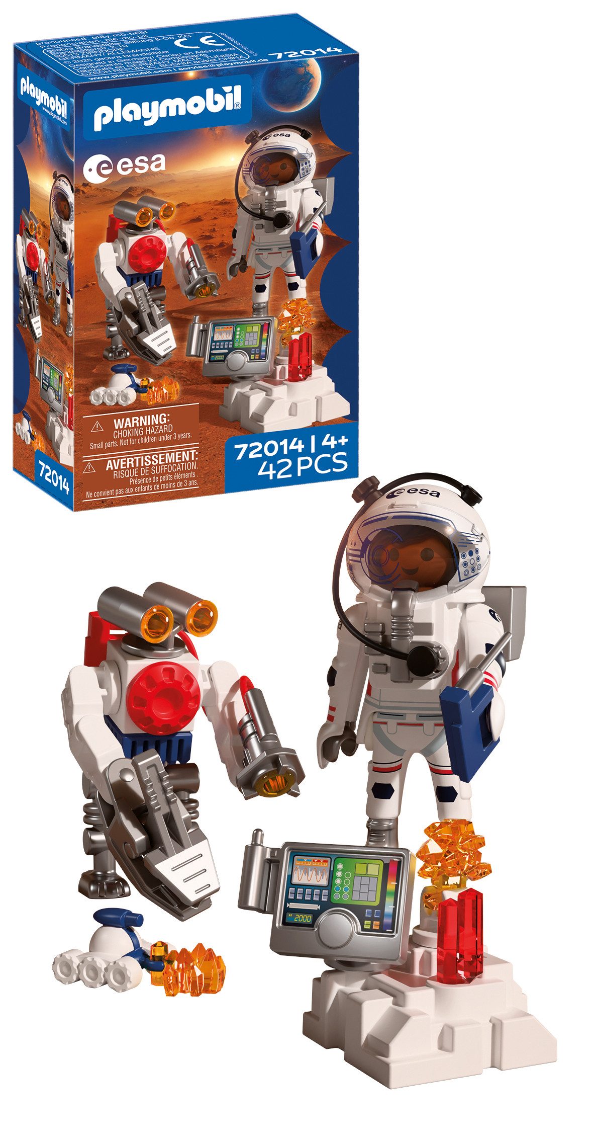Playmobil® ESA: Astronaut mit Roboter (72014), City Action Konstruktions-Spielset, (42 St)