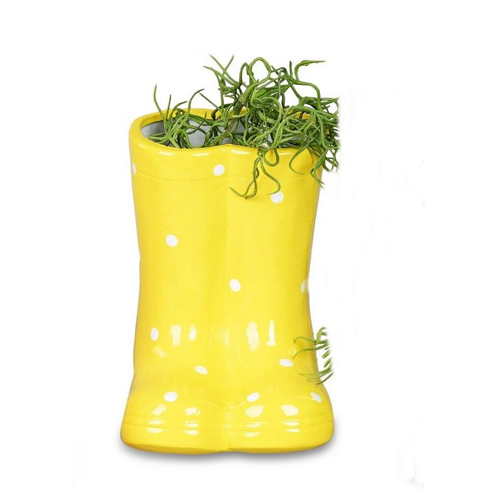 dekojohnson Blumentopf Deko-Stiefel zum Bepflanzen Pflanzschuhe gelb 18cm