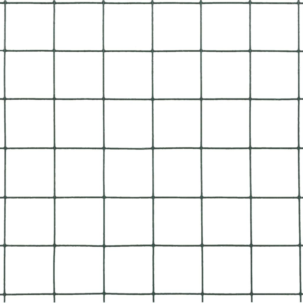 vidaXL Gartenzaun Drahtzaun Stahl mit PVC-Beschichtung 25x1,5 m Grün, (1-St)