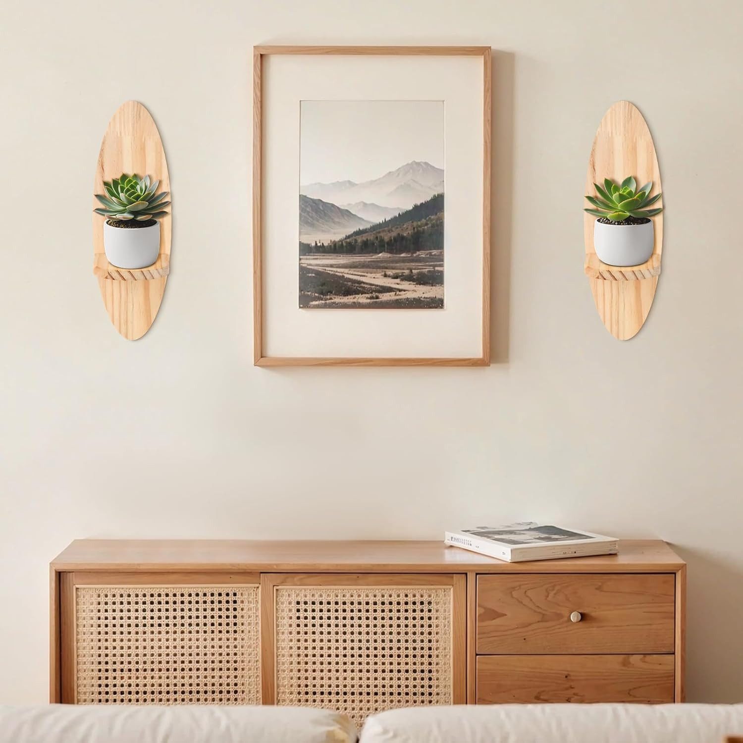 Holz Lichter Wandregal Schweberegal Set – Oval, Naturholz, handpoliert, 3-t günstig online kaufen