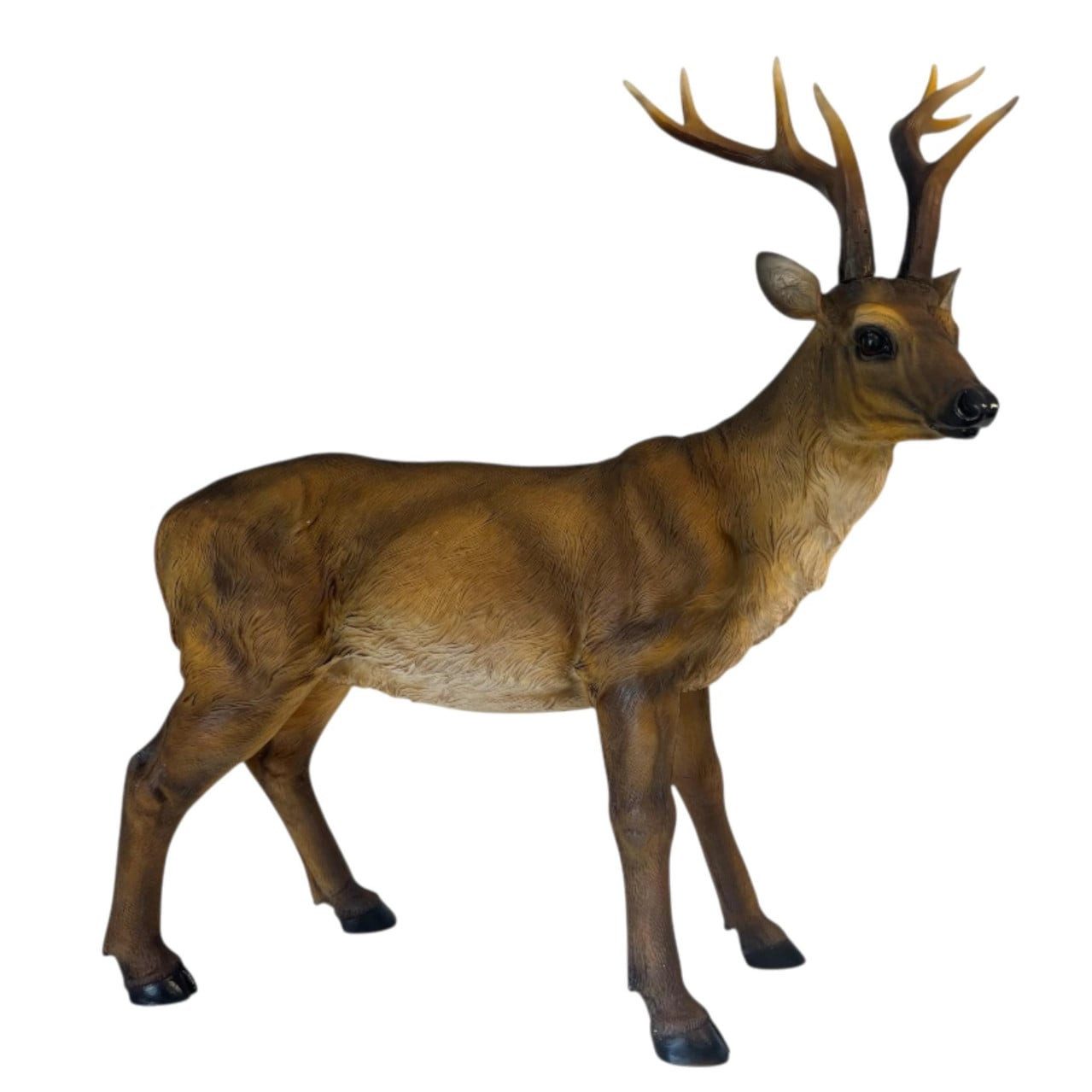 Figurendiscounter Gartenfigur Dekofigur Hirsch 63 x 69 cm braun