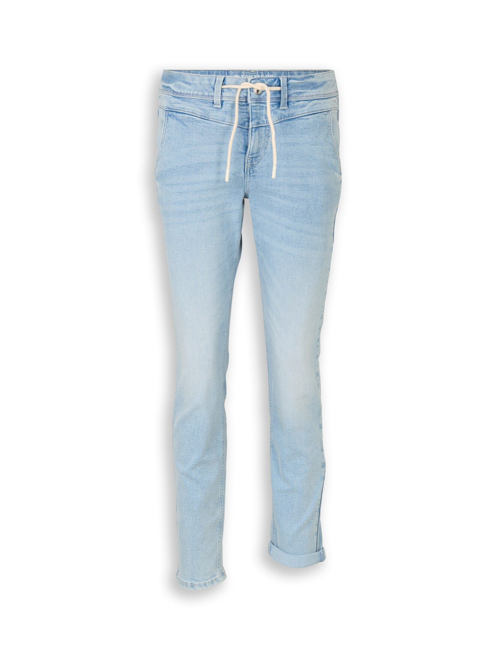 TOM TAILOR Tapered-fit-Jeans Jeanshosen TTMAYA TAPERED Stretch Jeans mit Kordelzug