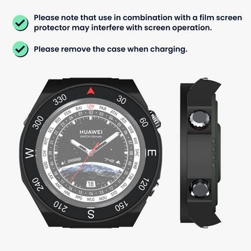 kwmobile Smartwatch-Hülle 2x Hülle für Huawei WATCH Ultimate, Fullbody Fitnesstracker Glas Cover Case Schutzhülle Set