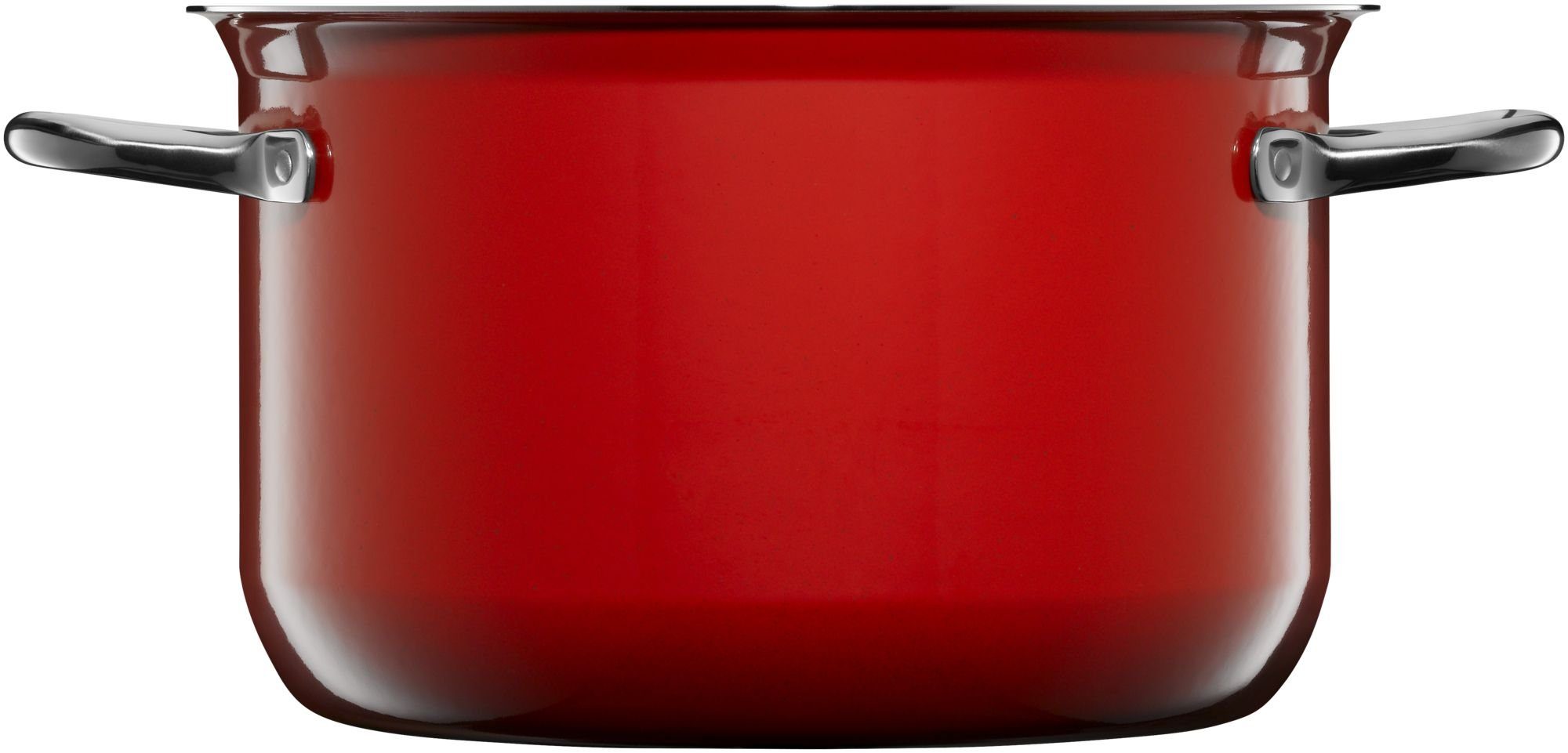 WMF Fleischtopf Fusiontec Compact Kochtopf mit Glasdeckel, 22 cm, Red, Fusiontec (1-tlg), Made in Germany, backofengeeignet, wärmereduzierende Griffe