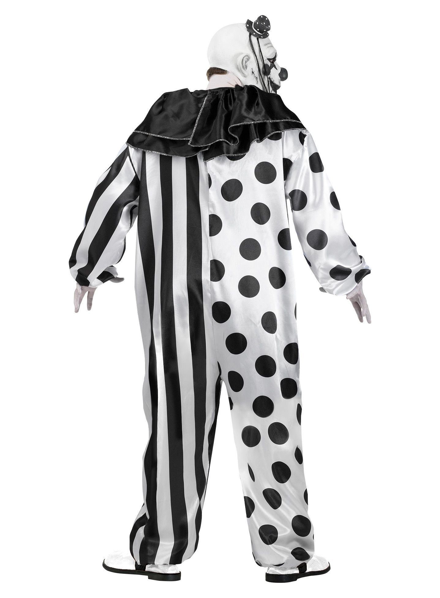 Fun World Clown-Kostüm Killer Clown Karneval Faschingskostüm Herren Damen, Furchteinflößendes Clownskostüm mit passender Maske
