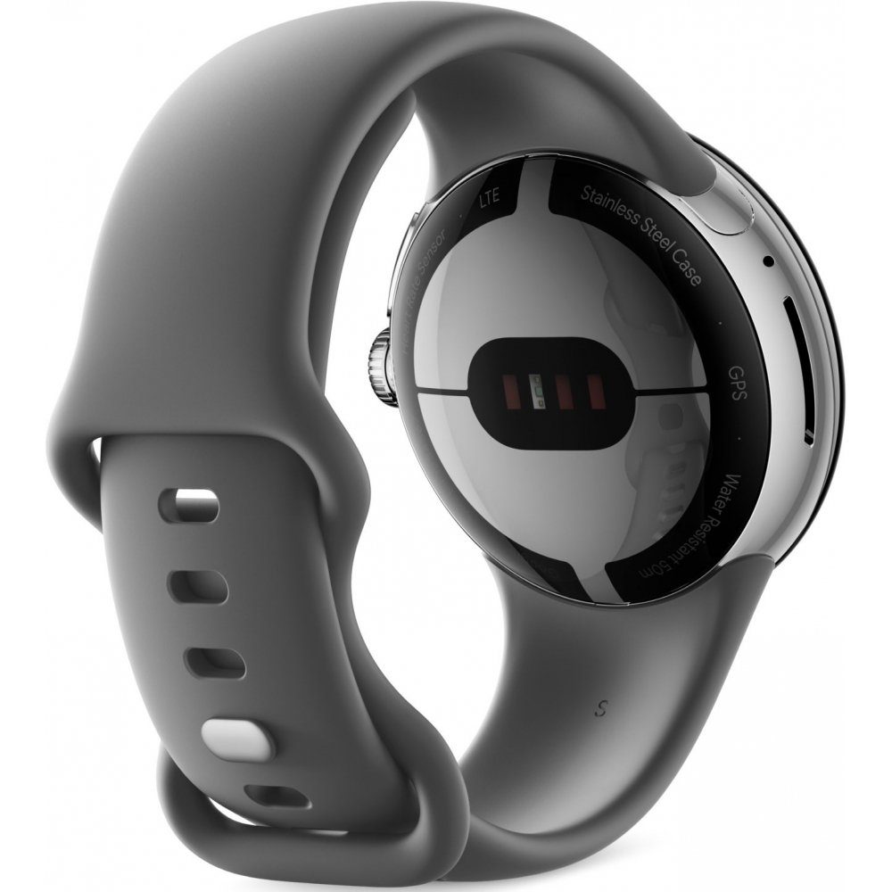 Google Pixel Watch WiFi - Smartwatch - polished silver/charcoal Smartwatch