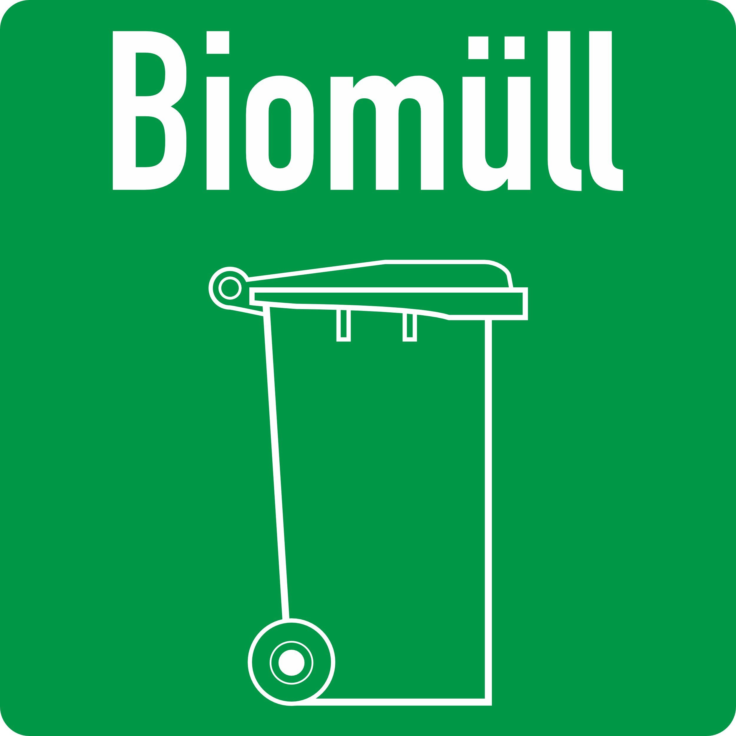 Hermann Schütz Aufkleber Biomüll 125 x 125 mm PVC, (1tlg)