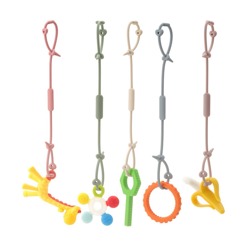 Schnullerbefestigung Silikon Spielzeugstraps für Babys, Schnullerclip Set