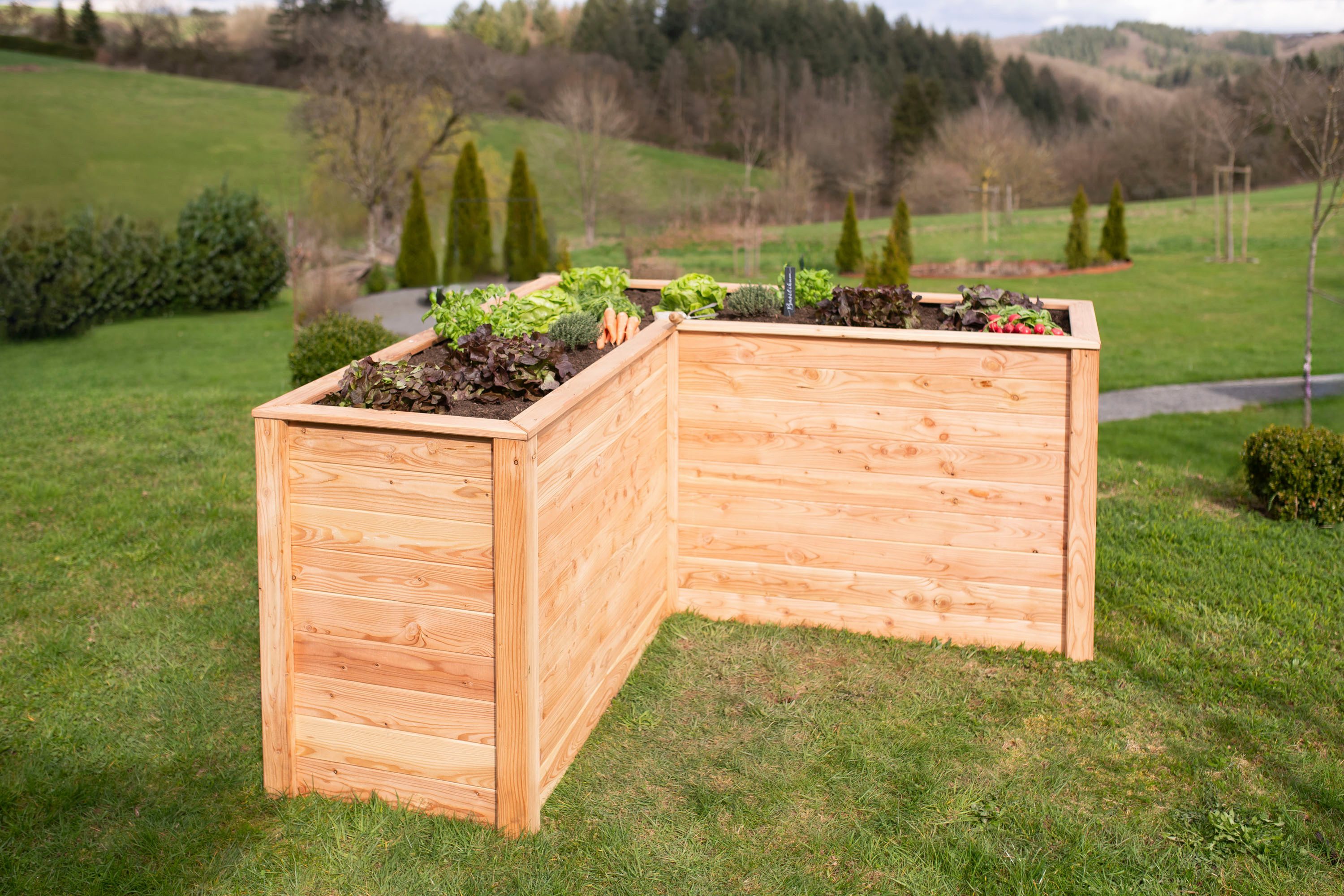 50NRTH Hochbeet Lärchenholz Hochbeet »Klassik L 170«, Eckhochbeet, Natur