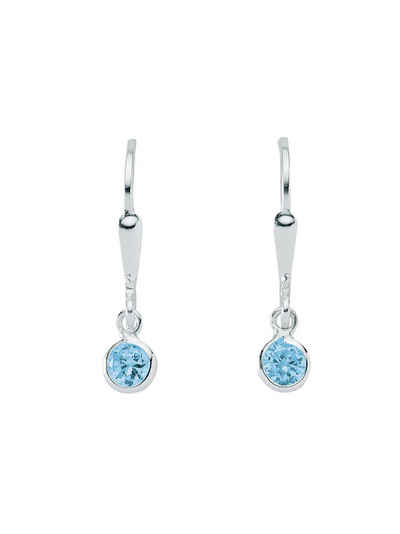 Adelia´s Paar Ohrhänger 925 Silber Ohrringe Ohrhänger Ø 4,6 mm, mit Zirkonia Silberschmuck für Damen