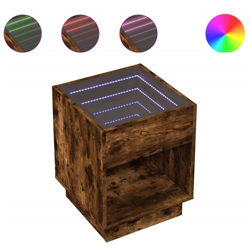 vidaXL Nachttisch Nachttisch mit Infinity-LED Räuchereiche günstig online kaufen