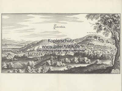 Kunstdruck Lauenstein Amtshaus Weserbergland Burg Spiegelberg Kupferstich Merian, (1 St)