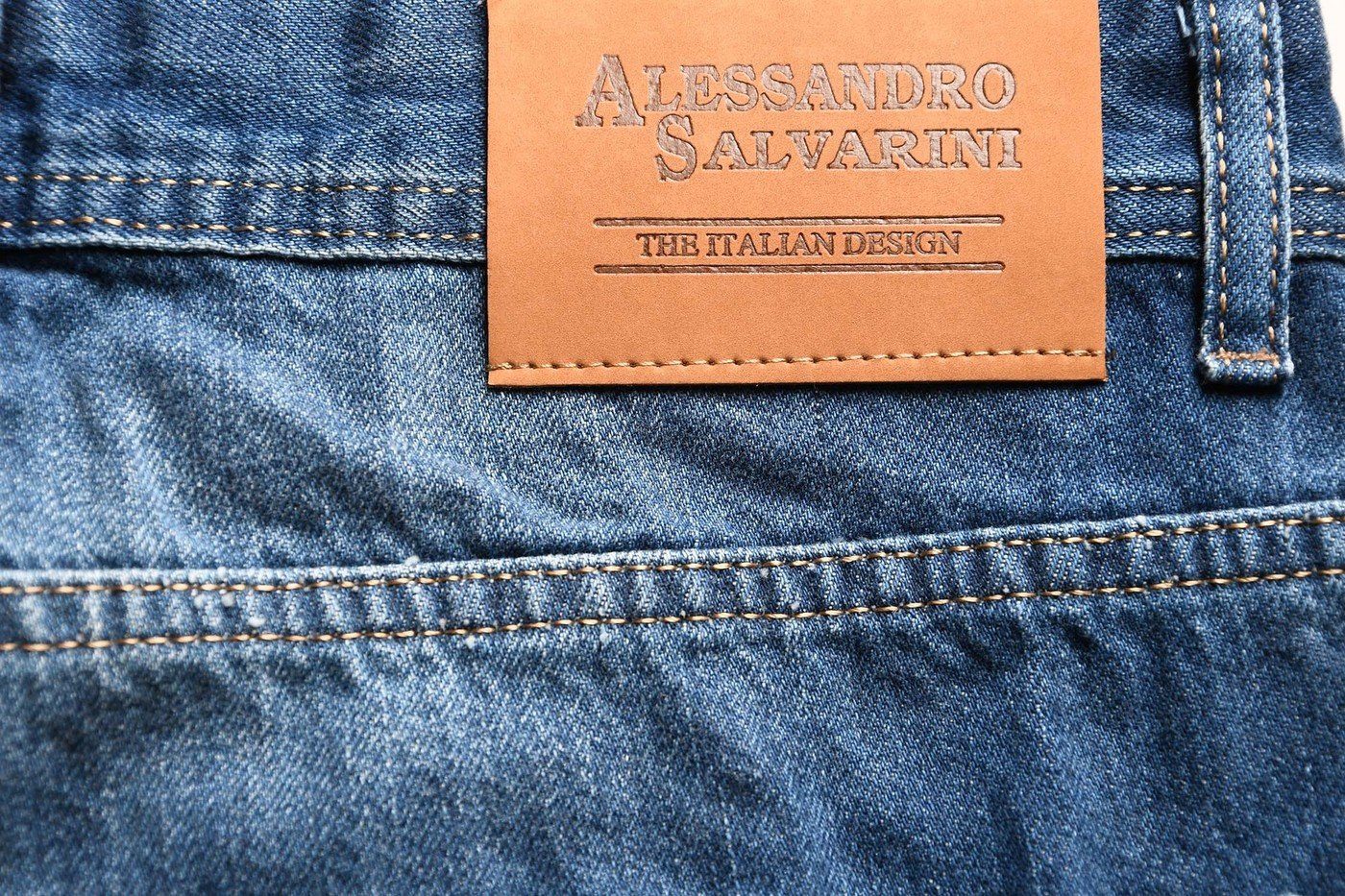 Alessandro Salvarini Straight-Jeans A. Salvarini Beppo Designer Herren Jeans Hose Basic Jeanshose Comfort mit geradem Bein