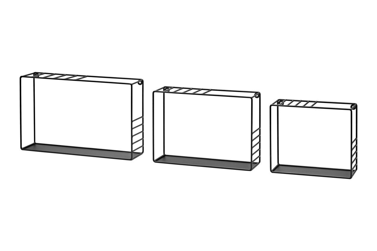Dolle Regaleinsatz Dolle Wandregal Lynn 42 x 26 cm schwarz 3er-Set