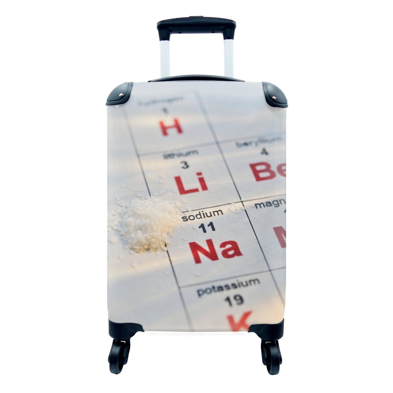 System Handgepäck 4 mit Rollen, für Trolley, rollen, mit Reisetasche Reisekoffer Ferien, MuchoWow Periodisches Salz, Handgepäckkoffer
