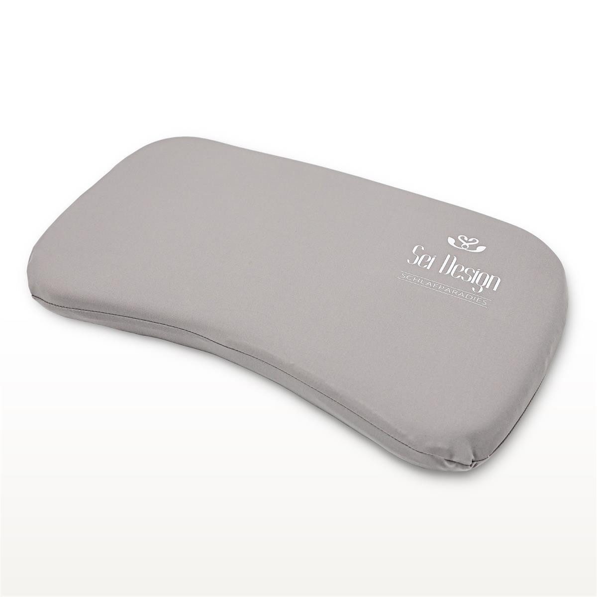 SEI Design Babykissen Baby Memory-Foam Kopfkissen – 44x25x3 cm – mit Kopfmulde, kühlender, mit Kopfmulde, flache Form, atmungsaktiv