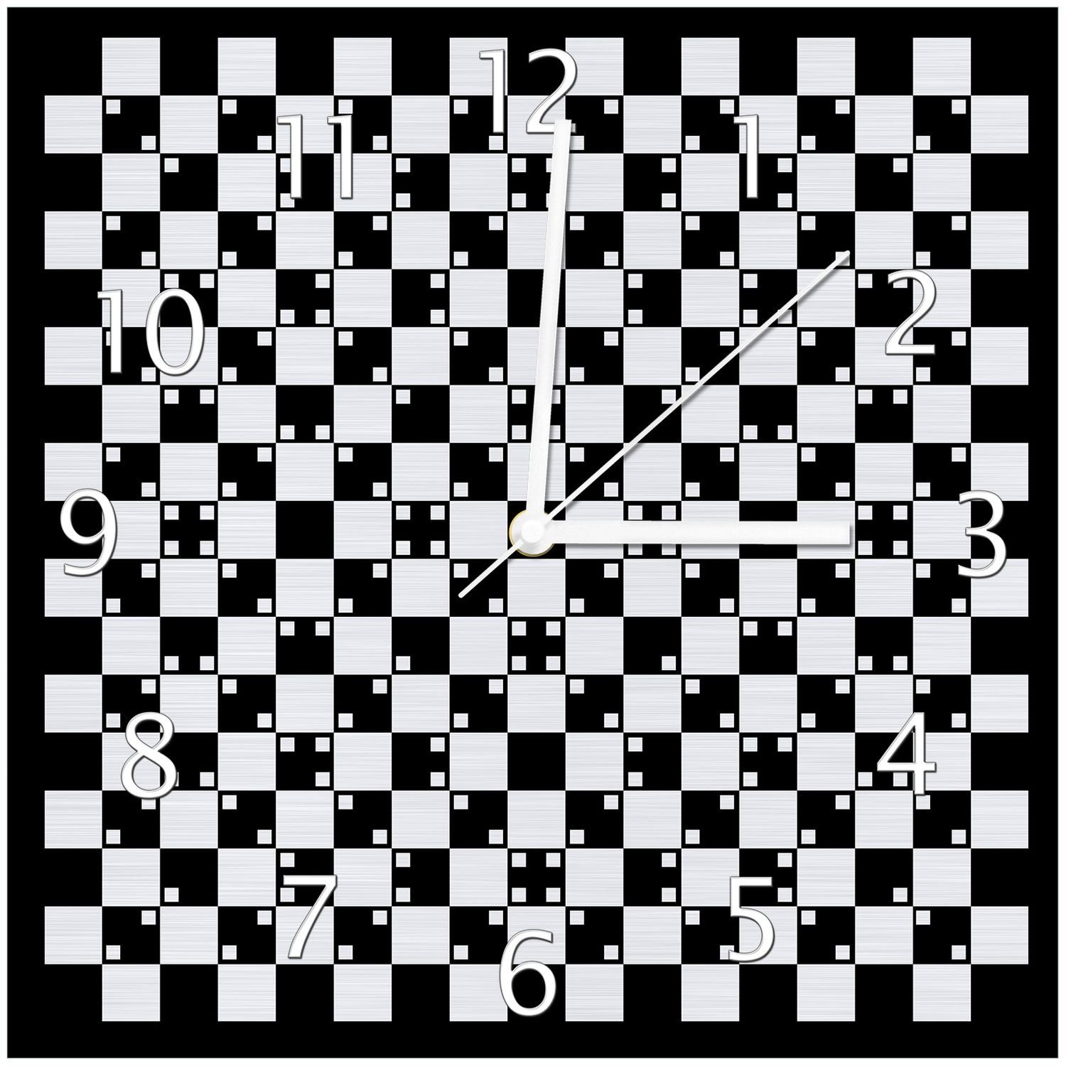 Wallario Wanduhr Optische Täuschung - Illusion - schwarz weiß (Aluverbunduhr)