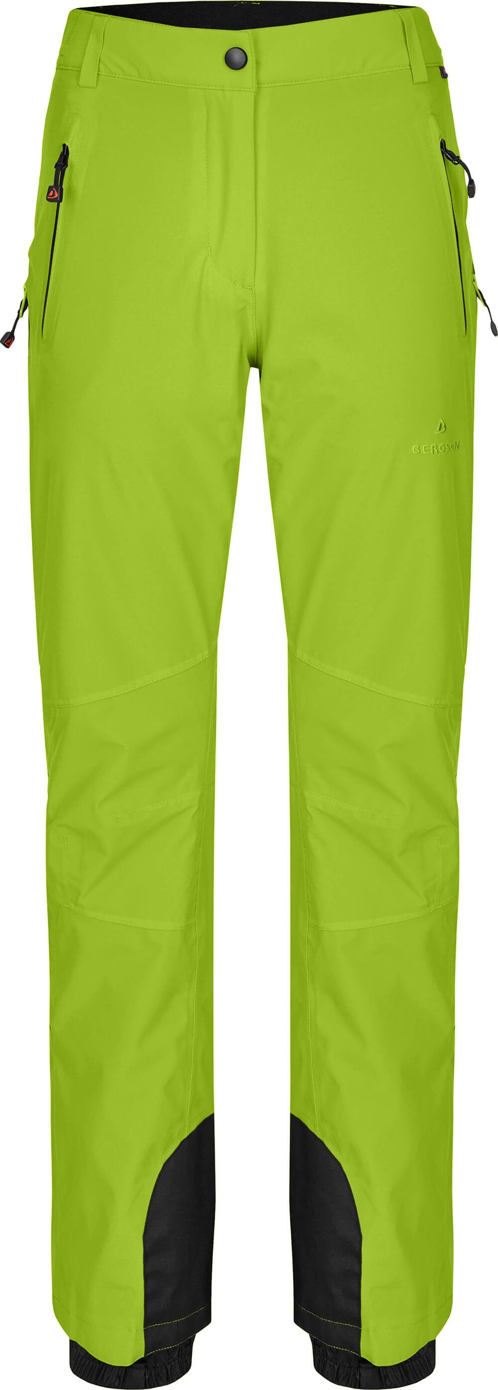 Bergson Skihose ICE Skihose, lime Slim Wassersäule, grün light unwattiert, Damen mm Normalgrößen, 20000