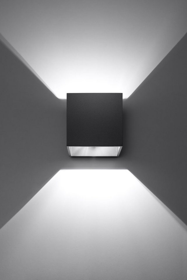 SOLLUX lighting Wandleuchte Wandlampe Wandleuchte QUAD 1 schwarz, 1x G9, ca.  10x12x10 cm, geeignet für Leuchtmittel G9 max. 40 Watt