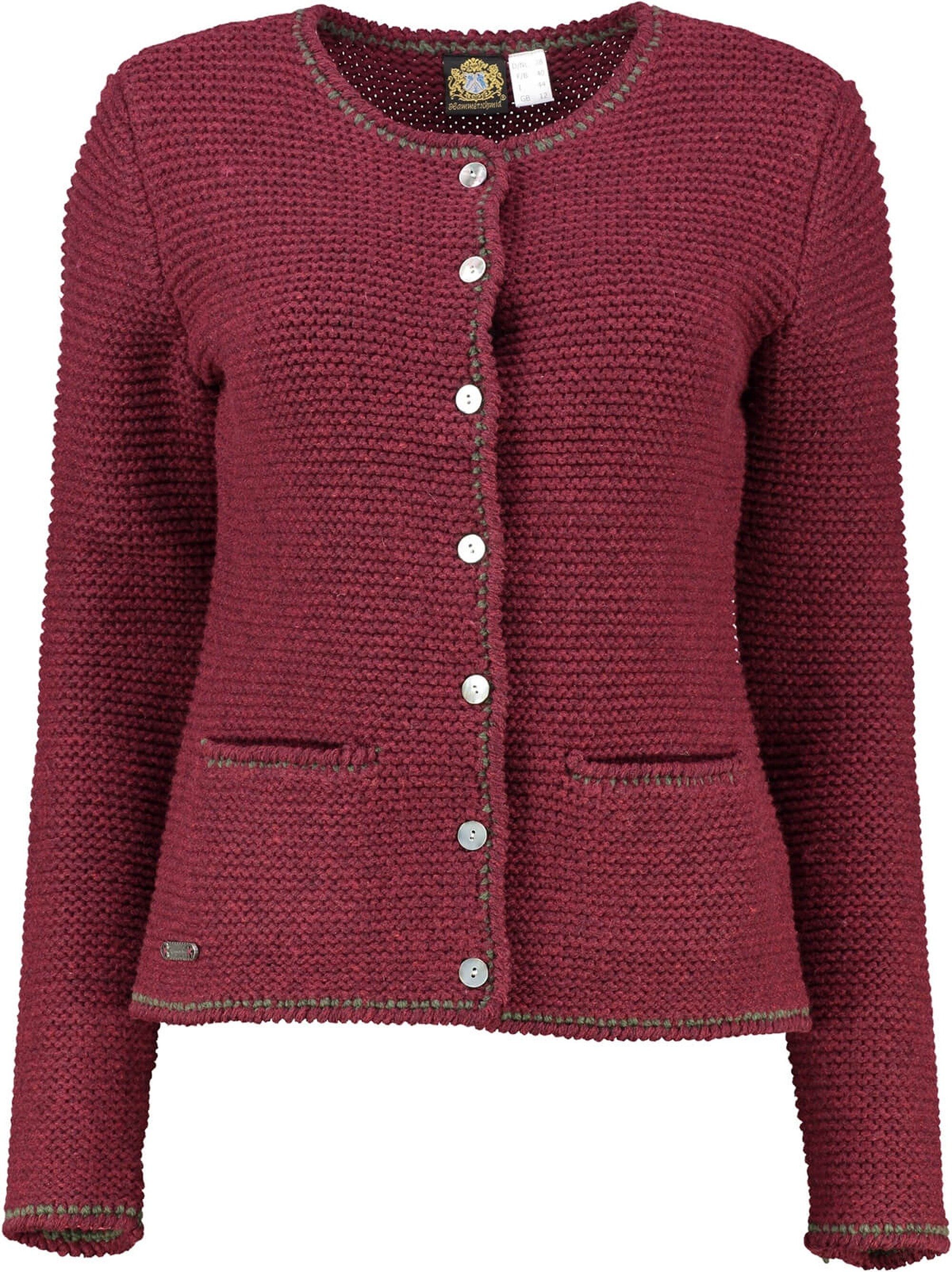 Hammerschmid Strickjacke HAMMERSCHMID Strickjacke Tyrol bordeaux im traditionellen Linksstrick